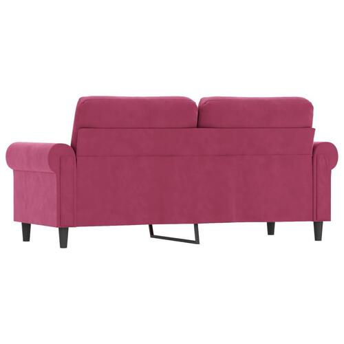 2-personers sofa 140 cm fløjl vinrød