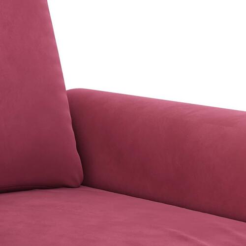 2-personers sofa 140 cm fløjl vinrød