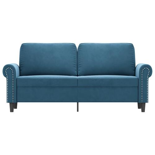 2-personers sofa 140 cm fløjl blå