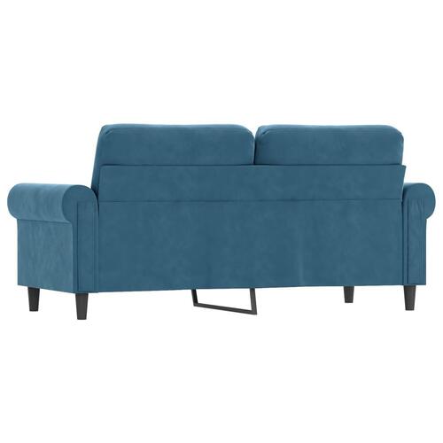 2-personers sofa 140 cm fløjl blå