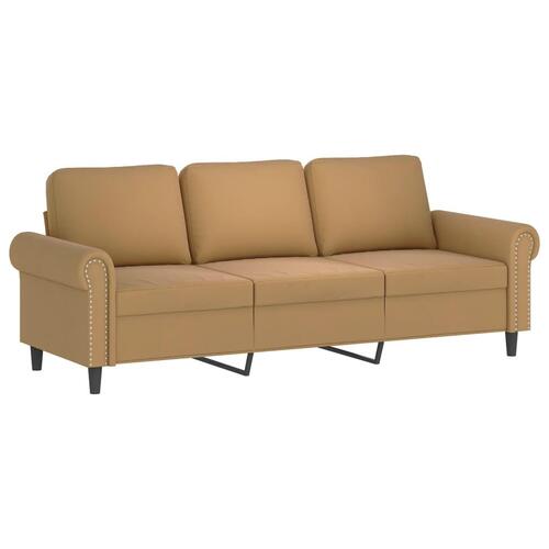 3 personers sofa med hynder velour brun