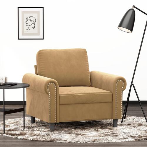 Lænestol 60 cm velour brun