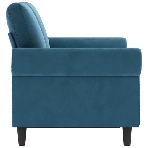 2-personers sofa 120 cm fløjl blå