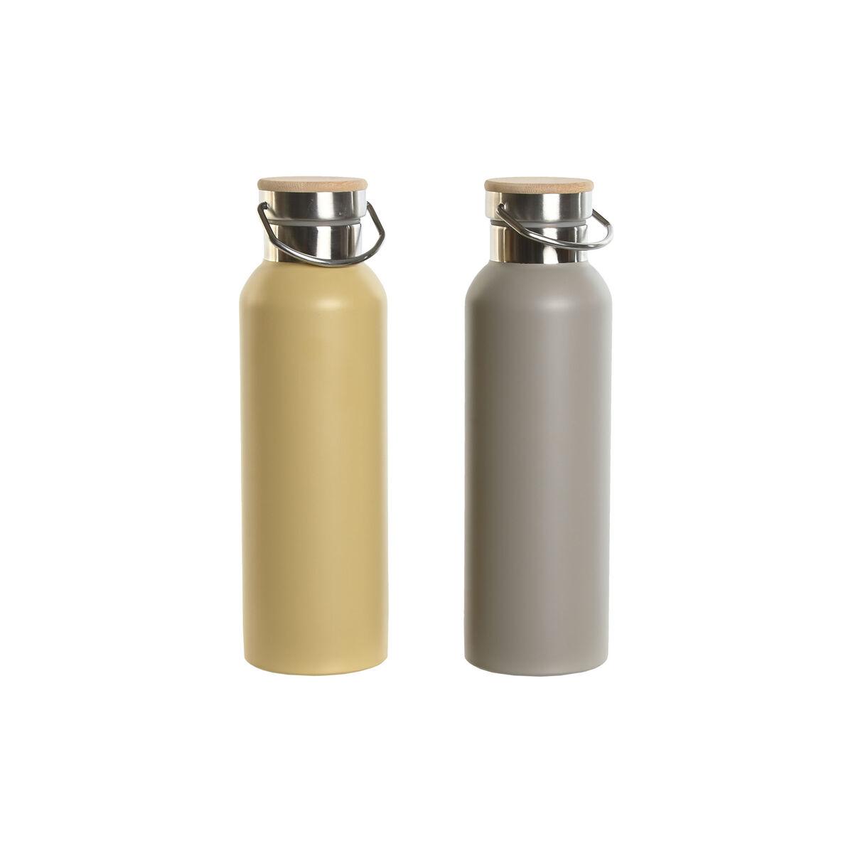 Termoflaske Home ESPRIT Beige Grå 500 ml (2 enheder)