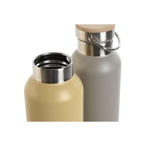 Termoflaske Home ESPRIT Beige Grå 500 ml (2 enheder)