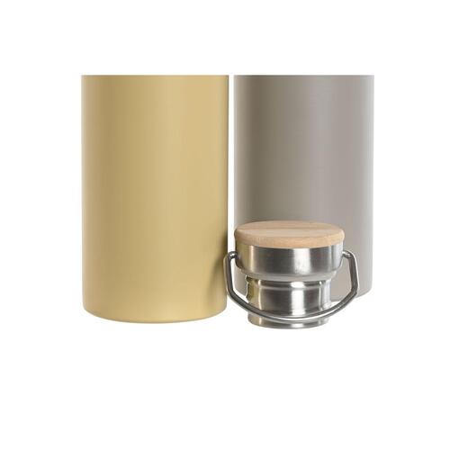 Termoflaske Home ESPRIT Beige Grå 500 ml (2 enheder)