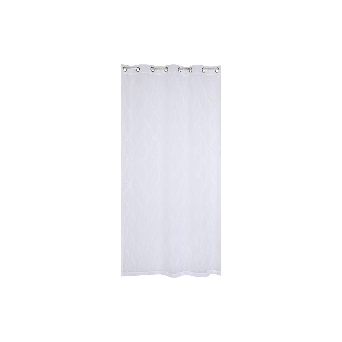 Gardin - hvid, 140 × 260 cm, polyester med broderi