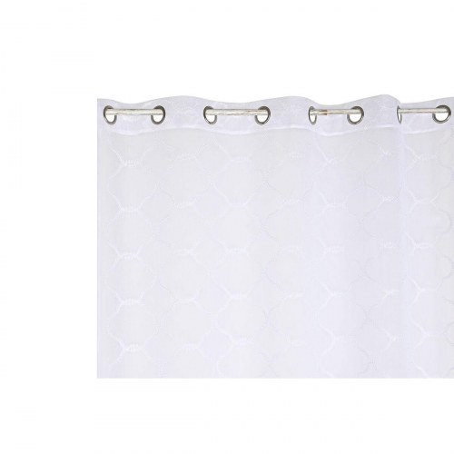 Gardin med metalringe - Hvid, 140 × 260 cm