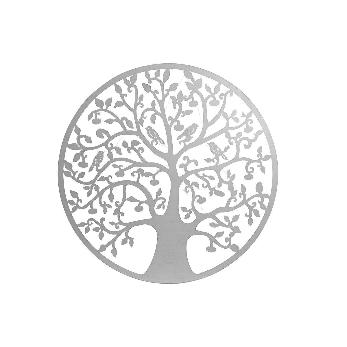 Vægdekoration med LED - Hvid Træ, Shabby Chic, 99 x 99 cm