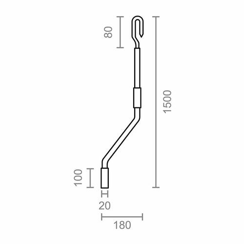 Håndsving til markise Micel TLD06 Hvid 150 cm