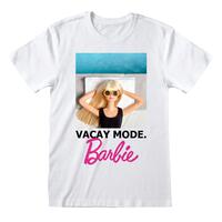 Kortærmet T-shirt Barbie Vacay Mode Hvid Unisex XL