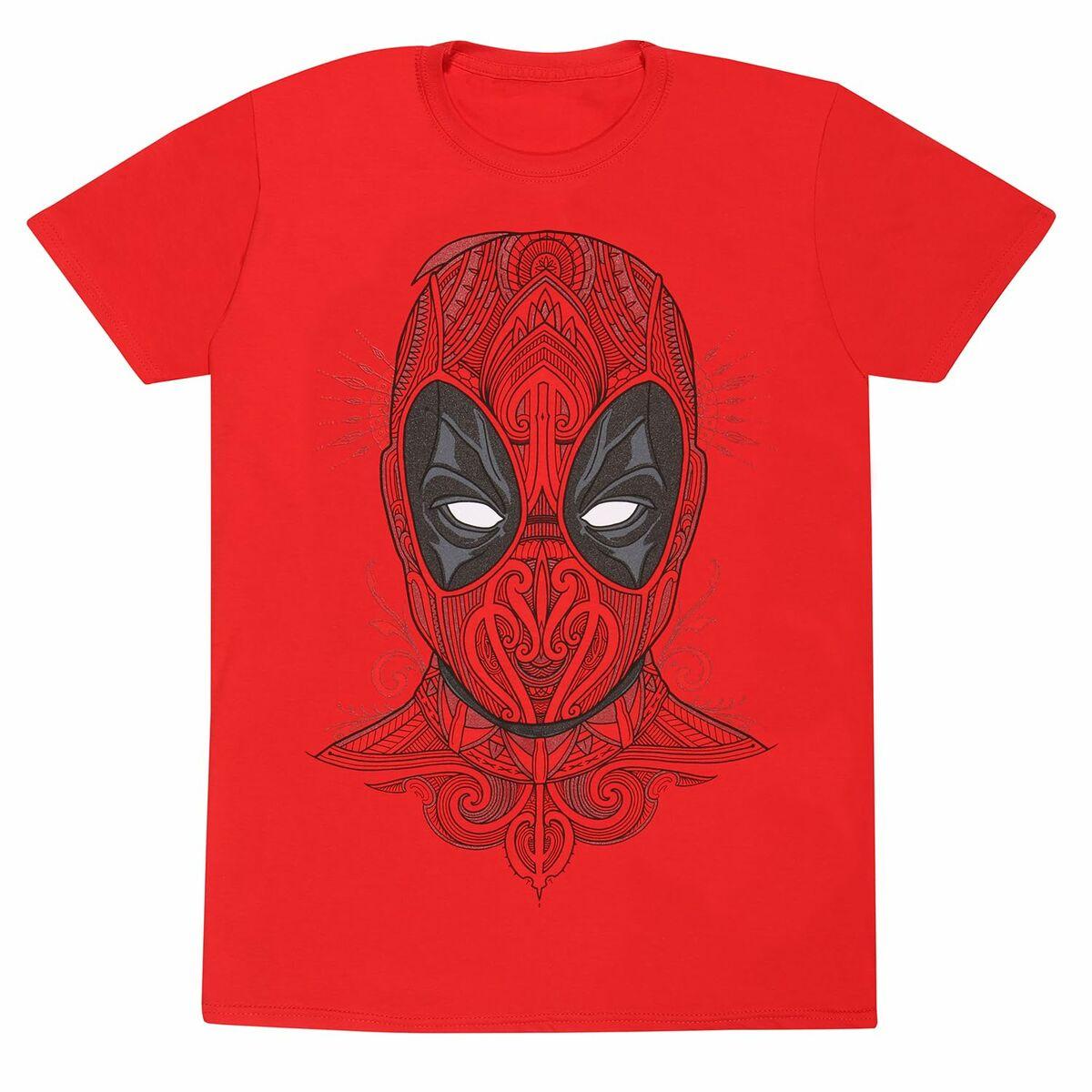 Deadpool kortærmet T-shirt - Tattoo Style, rød unisex (S)
