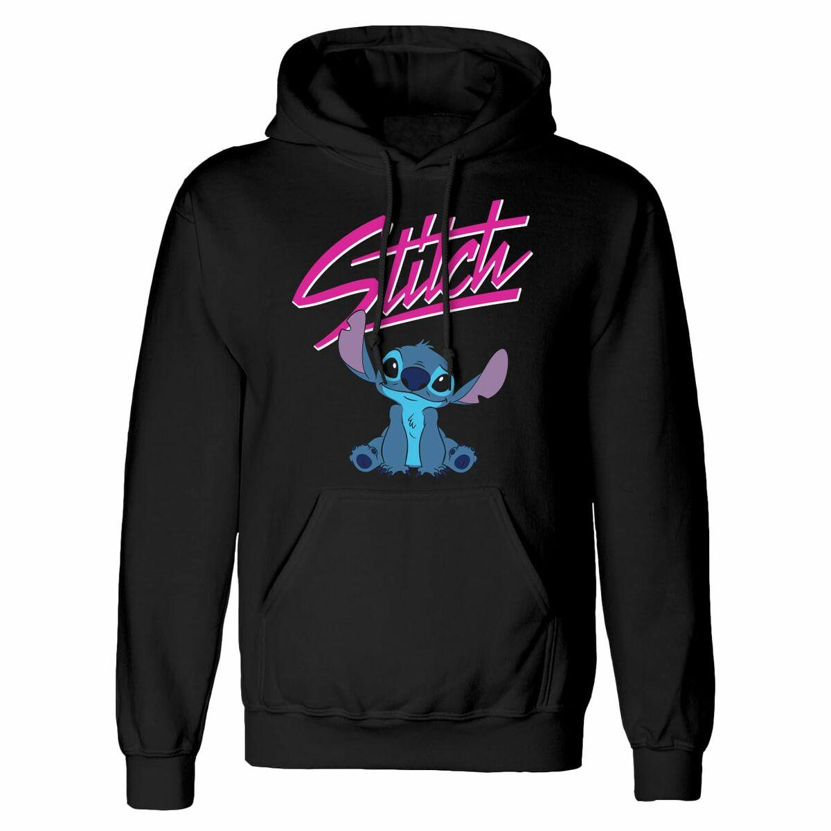 Unisex Hættetrøje Stitch Script Sort M