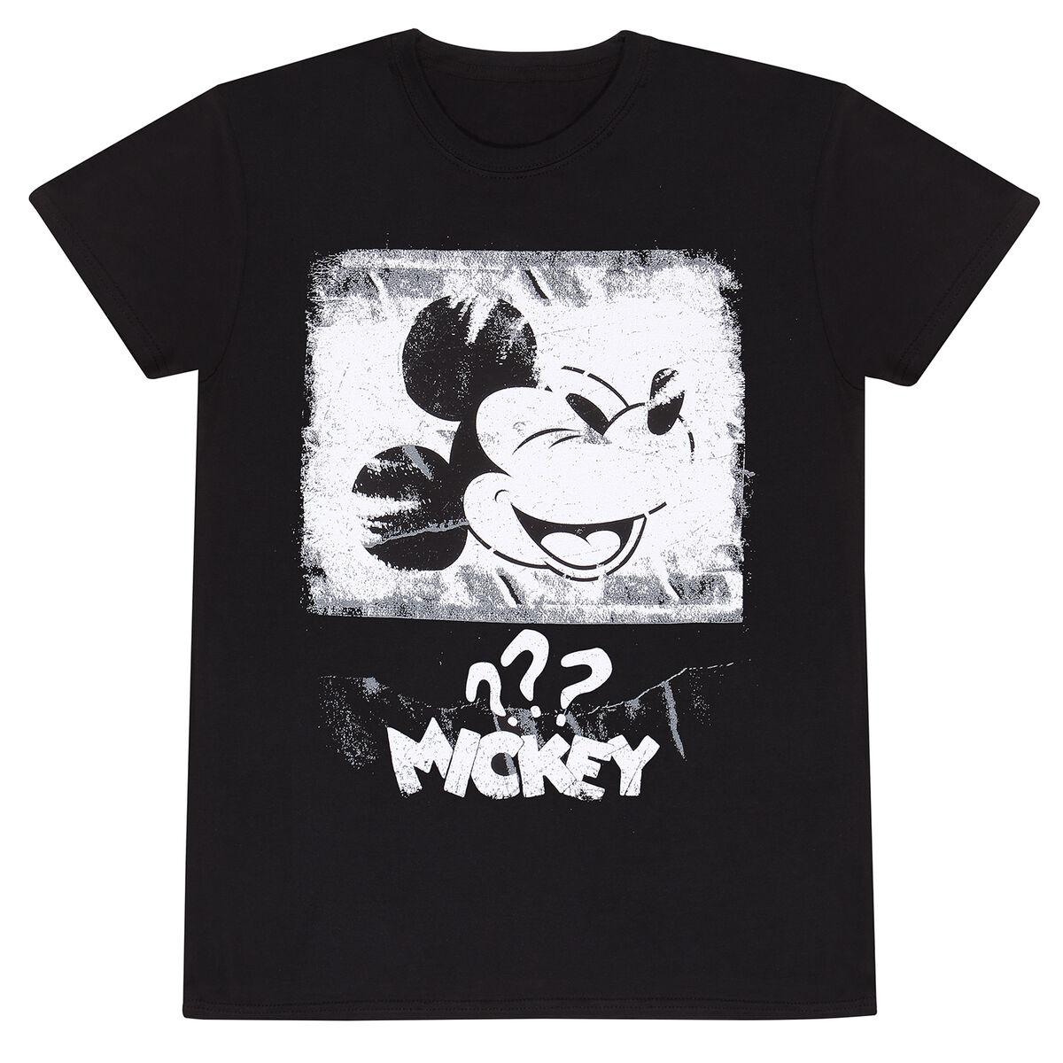Unisex Kortærmet T-shirt Mickey Mouse Poster Style Sort M