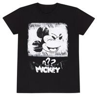 Unisex Kortærmet T-shirt Mickey Mouse Poster Style Sort XL