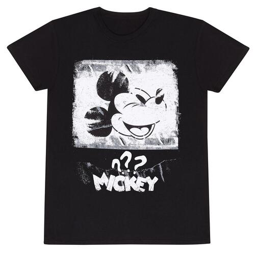 Unisex Kortærmet T-shirt Mickey Mouse Poster Style Sort XL