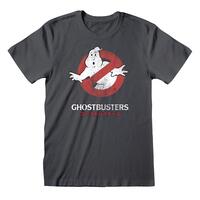 Unisex Kortærmet T-shirt The Ghostbusters Japanese Text Mørkegrå XL