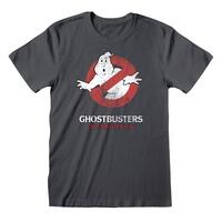 Unisex Kortærmet T-shirt The Ghostbusters Japanese Text Mørkegrå XXL