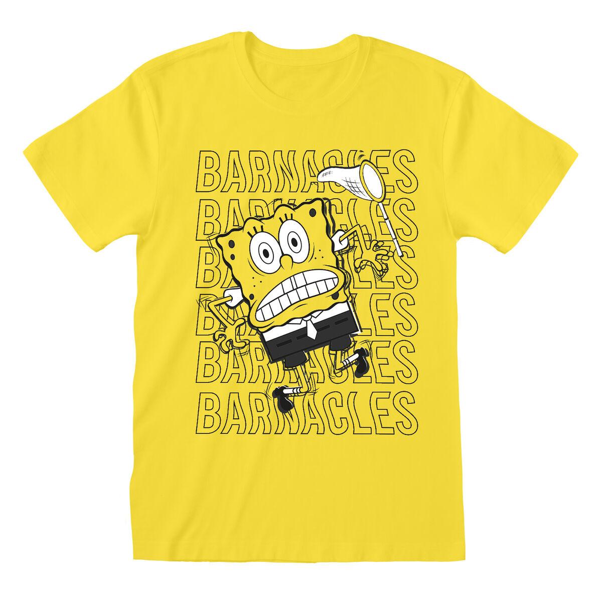 Unisex Kortærmet T-shirt Spongebob Barnacles Gul M
