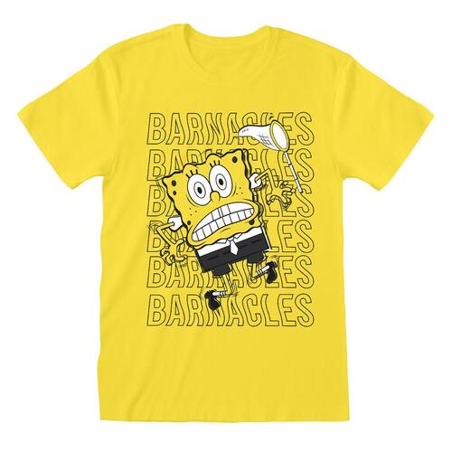 Unisex Kortærmet T-shirt Spongebob Barnacles Gul XXL