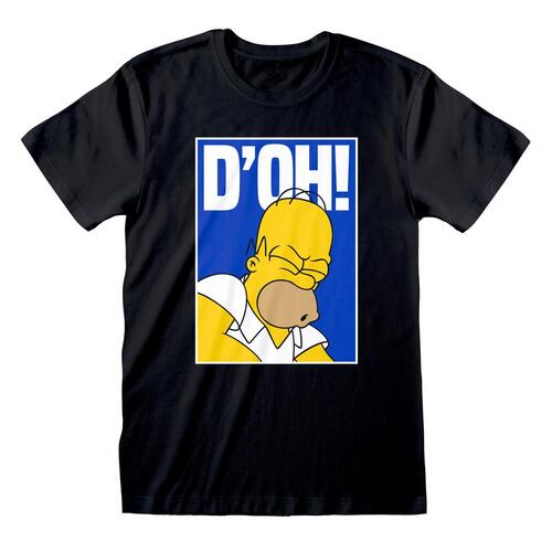 Unisex Kortærmet T-shirt The Simpsons Doh Sort S