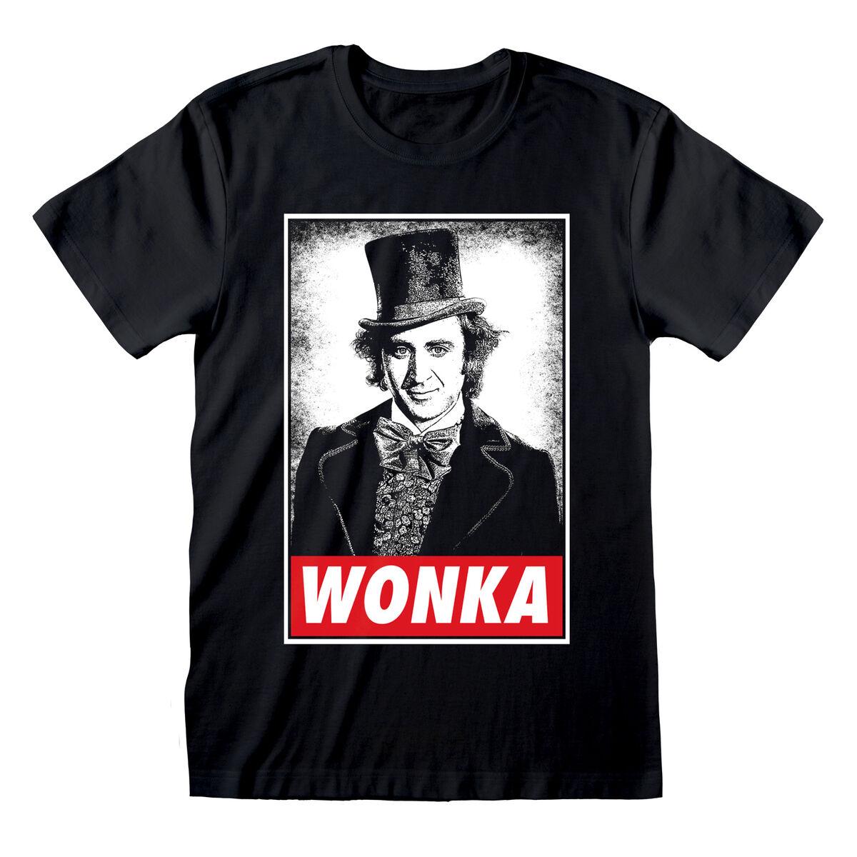 Willy Wonka unisex T-shirt, kortærmet, sort - L