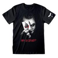 Unisex Kortærmet T-shirt Batman Why So Serious Sort XXL