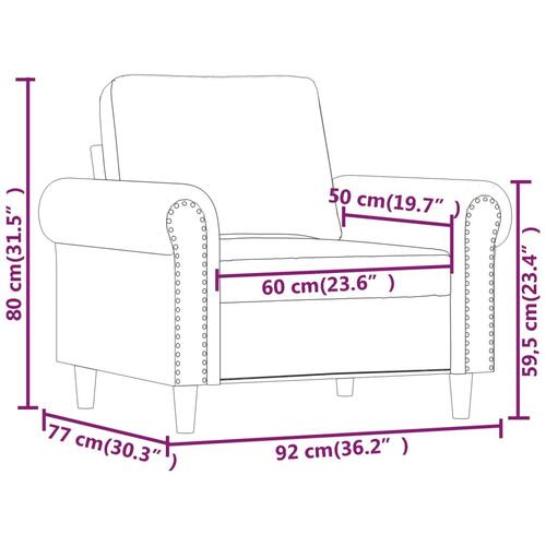Lænestol 60 cm velour lyserød