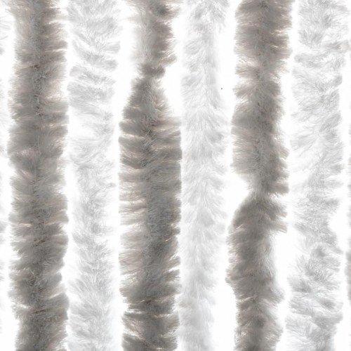 Flueforhæng 100 × 220 cm i chenille - lysegrå/hvid