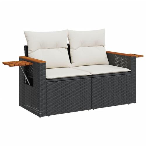 Sofasæt til haven 10 dele med hynder polyrattan sort