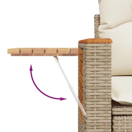Sofasæt til haven 11 dele med hynder polyrattan beige