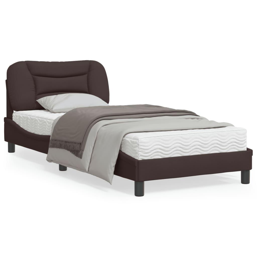 Sengeramme uden madras Hvar Mørkebrun 90x200 cm Stof billede