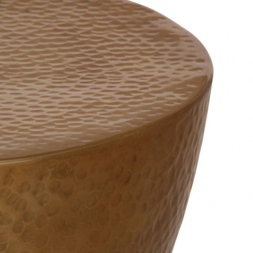 Sofabord Ø50x30 cm hamret aluminium messingfarvet