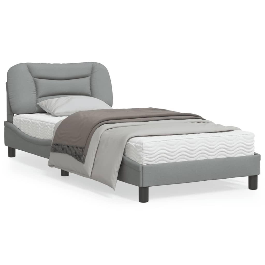 Sengeramme uden madras Hvar Lysegrå 80x200 cm Stof billede