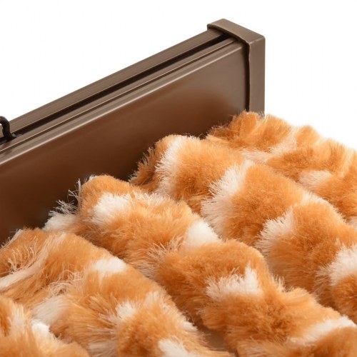 Flueforhæng 90x200 cm chenille okkergul og hvid