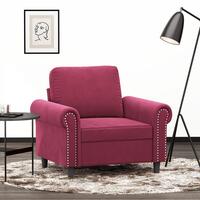 Lænestol 60 cm velour vinrød