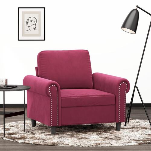 Lænestol 60 cm velour vinrød