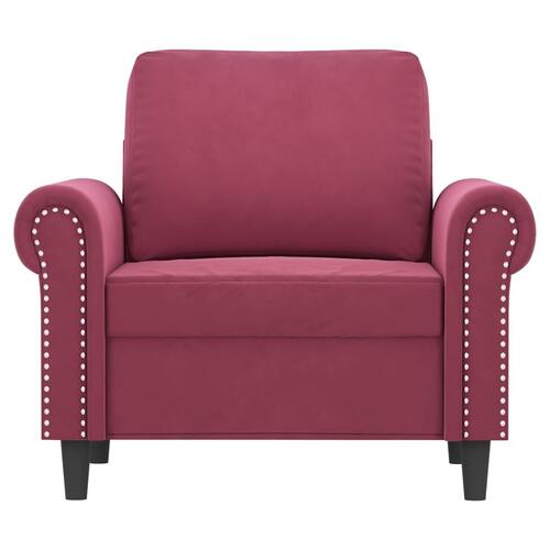 Lænestol 60 cm velour vinrød