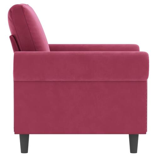 Lænestol 60 cm velour vinrød