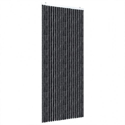 Flueforhæng 100×200 cm i chenille - antracitgrå
