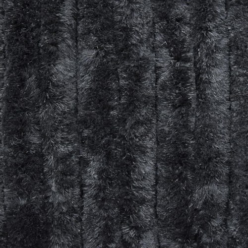 Flueforhæng 100×200 cm i chenille - antracitgrå