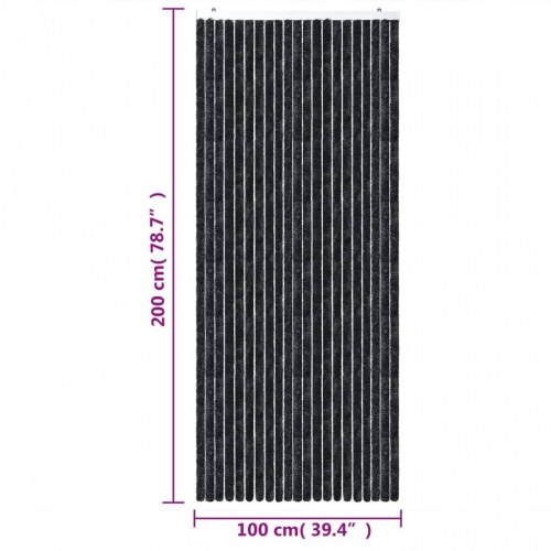 Flueforhæng 100×200 cm i chenille - antracitgrå