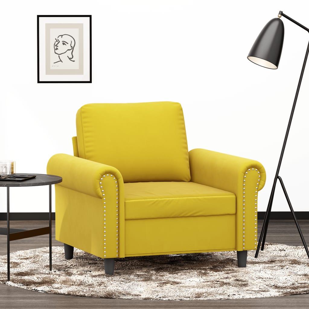 Lænestol 60 cm velour gul