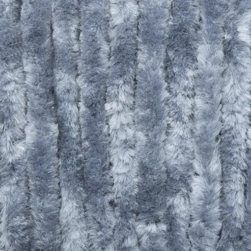 Flueforhæng 100 × 200 cm i chenille - sølvfarvet dørgardin