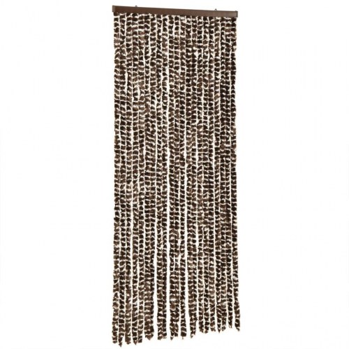 Flueforhæng 56 × 200 cm i chenille - brun/hvid