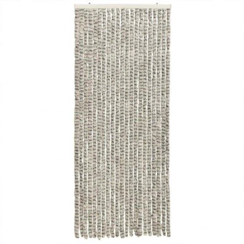 Flueforhæng 100 × 230 cm i chenille - lysegrå/mørkegrå