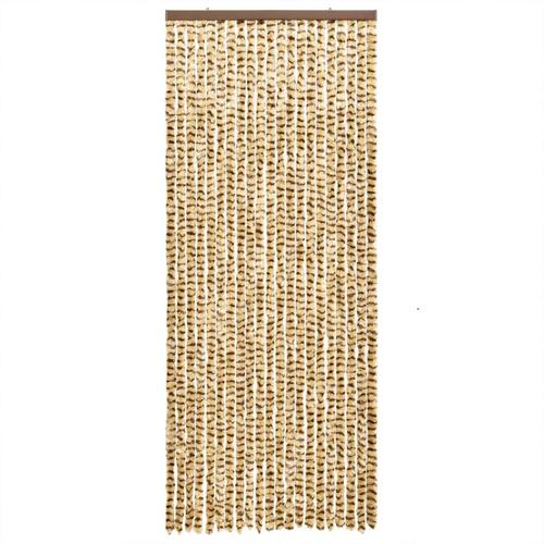Flueforhæng 56x200 cm chenille beige og brun