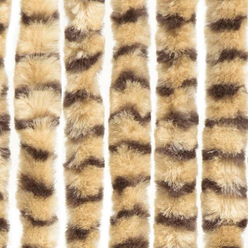 Flueforhæng 56x200 cm chenille beige og brun