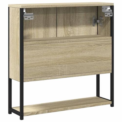 Badeværelsesskab m. spejl 60x16x60 cm konstrueret træ sonoma-eg