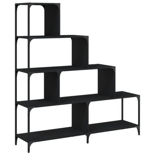 Bogreol med 4 trin - sort, 139 x 33,5 x 149 cm